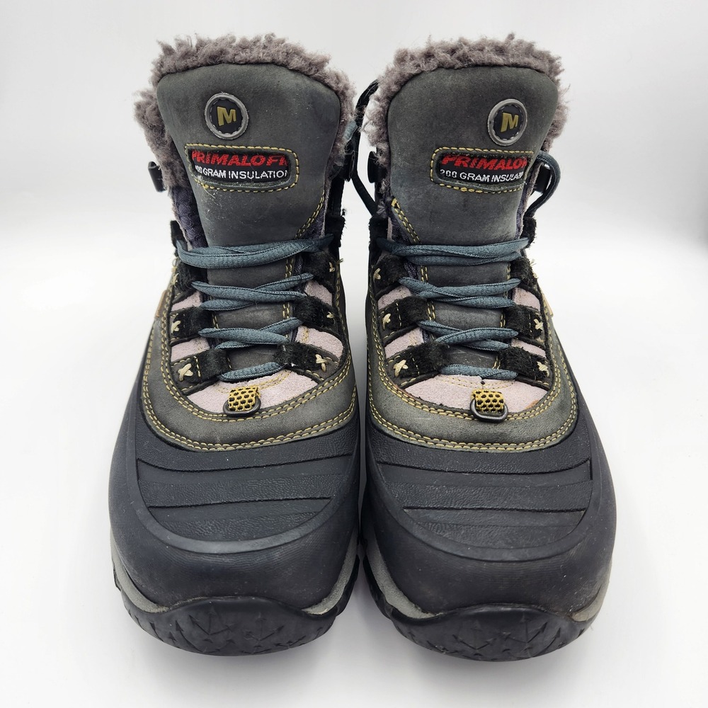 Merrell Winterlude 6 Waterproof Winter Boots Womens Size 6.5 Black Gray Polartec